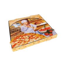 Pila de cajas de pizza de cartón fabricadas por Embalajes Almanzora.