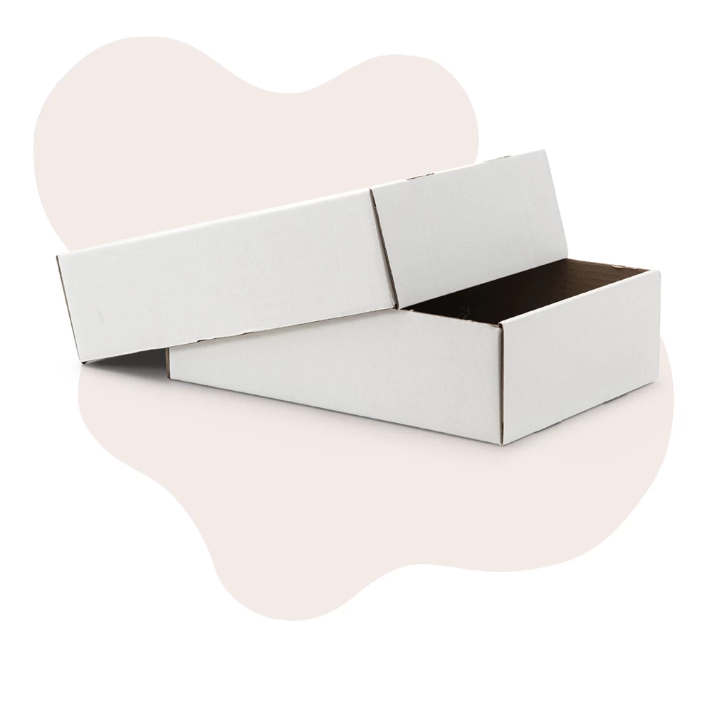Caja jamonera de cartón con diseño para transporte vertical.